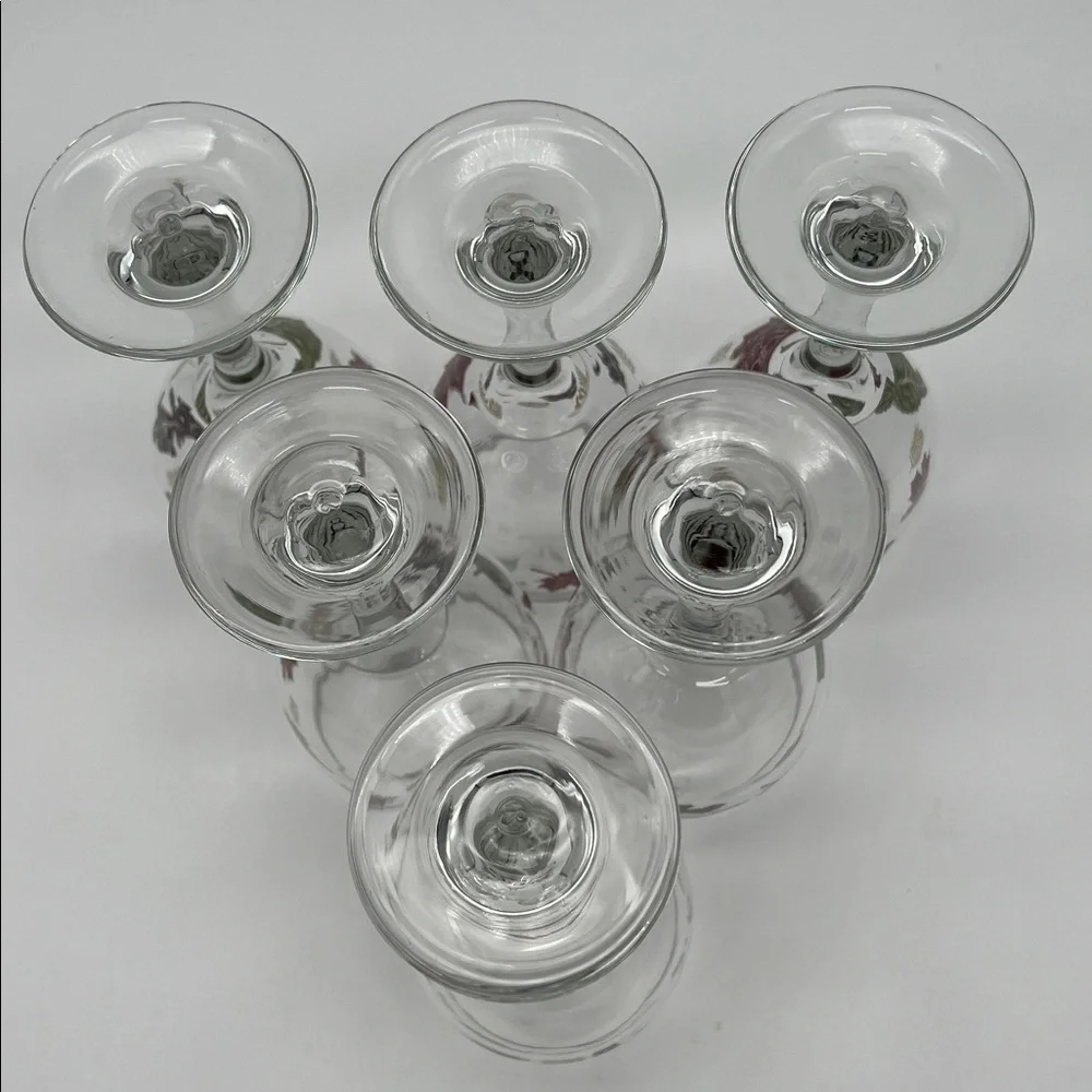 Vintage Libbey Fall Autumn Leaves Wine Glasses 10oz (Set of 6)